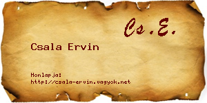 Csala Ervin névjegykártya