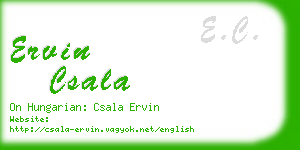 ervin csala business card